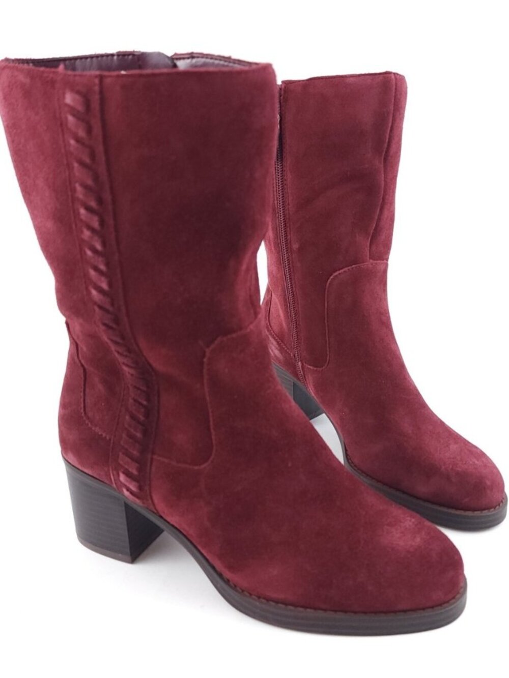 Vince Camuto Water-Repellent Mid Shaft Suede Boots Zelcinna Cranberry 9W